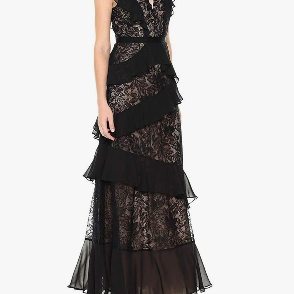 BCBGMaxAzria Black Layered Lace Maxi Dress, NEVER WORN